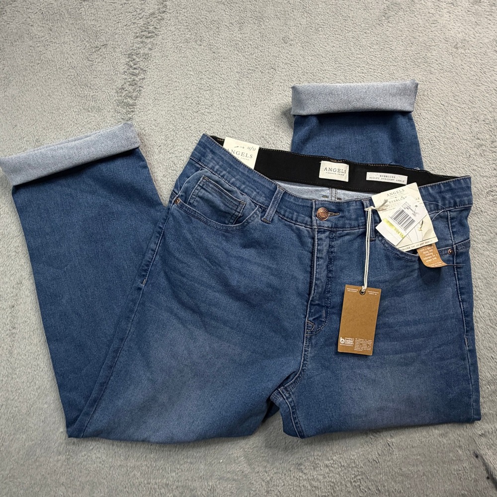 Angels Forever Young Everluxe Sculpt Straight Ankle Jeans Blue Size 14 NWT